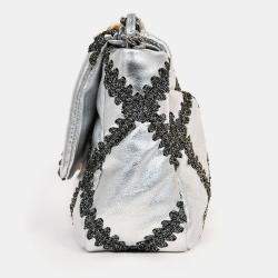 مملوكة مسبقًا Chanel Limited Edition Silver/Gunmetal Crochet Small 19 Duo-Toned Chain Shoulder Bag