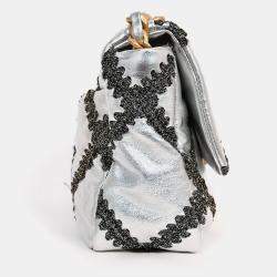 مملوكة مسبقًا Chanel Limited Edition Silver/Gunmetal Crochet Small 19 Duo-Toned Chain Shoulder Bag