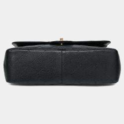 مملوكة مسبقًا Chanel 2011-12 Black Caviar Leather Classic Jumbo Double Flap GHW