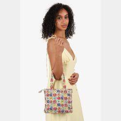 Pre Owned Chanel White/Multicolour Floral Print CC Mini Tote