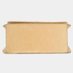 Pre Owned حقيبة كتف شانيل مبطنة CC باللون البيج