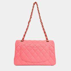 مملوكة مسبقًا Chanel 2025 Hot Pink Caviar Small Double Flap Shoulder Bag