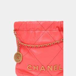 Pre Owned Chanel Pink Mini 22 Hobo