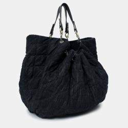 مملوكة مسبقًا Chanel 2008-09 Navy Quilted Denim XL Coco Cabas Spirit Bag