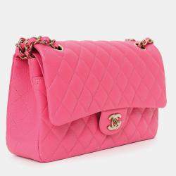 مملوكة مسبقًا Chanel Pink Caviar Leather Medium Classic Double Flap Shoulder Bag