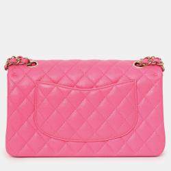 مملوكة مسبقًا Chanel Pink Caviar Leather Medium Classic Double Flap Shoulder Bag