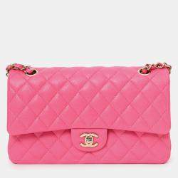 مملوكة مسبقًا Chanel Pink Caviar Leather Medium Classic Double Flap Shoulder Bag