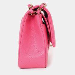 مملوكة مسبقًا Chanel Pink Caviar Leather Medium Classic Double Flap Shoulder Bag