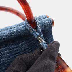 مملوكة مسبقًا Chanel Denim Vintage Resin Top Handle Bag 