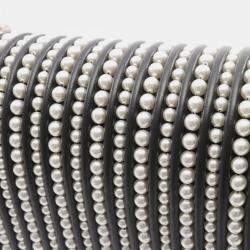 Pre Owned Chanel Boy Small Pearl Black Leather Shoulder Bag