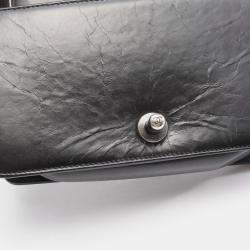 Pre Owned Chanel Boy Small Black Leather Shoulder Bag