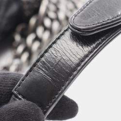 Pre Owned Chanel Boy Small Black Leather Shoulder Bag