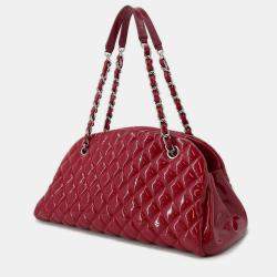 Pre Owned Chanel Mademoiselle Bowling Bag Patent Leather With Coco Mark Chain Shoulder
