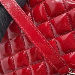 Pre Owned Chanel Mademoiselle Bowling Bag Patent Leather With Coco Mark Chain Shoulder