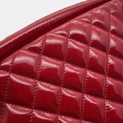 Pre Owned Chanel Mademoiselle Bowling Bag Patent Leather With Coco Mark Chain Shoulder