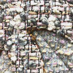 Pre Owned حقيبة يد توتس شانيل سي سي كوكو مارك كامبون لاين قماش تويد أرجواني كبيرة