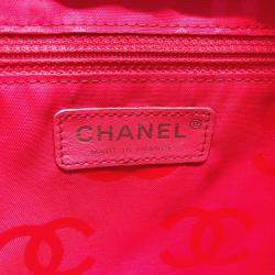 Pre Owned حقيبة يد توتس شانيل سي سي كوك و مارك كامبون لاين قماش تويد أرجواني كبيرة