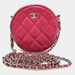 مملوكة مسبقًا Chanel Coco Mark Round Chain Shoulder Bag Lambskin  