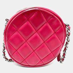 مملوكة مسب قًا Chanel Coco Mark Round Chain Shoulder Bag Lambskin  