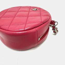 مملوكة مسبقًا Chanel Coco Mark Round Chain Shoulder Bag Lambskin  