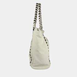 Pre Owned حقيبة كتف شانيل جلد عاجي