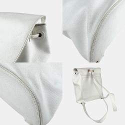 Pre Owned Chanel Backpack In Caviar Skin Leather White