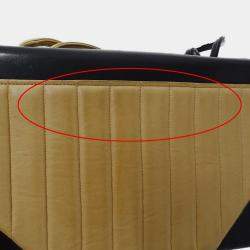 Pre Owned Chanel Mademoiselle Black, Beige Lambskin Leather Shoulder Bag