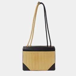 Pre Owned Chanel Mademoiselle Black, Beige Lambskin Leather Shoulder Bag