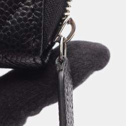 مملوكة مسبقًا Chanel Classic Matelasse Long Black Grained Calfskin Leather Round Zip Wallet
