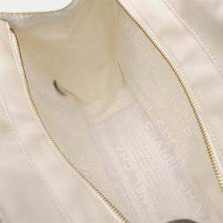 مملوكة مسبقًا Chanel Coco Mark Marshmallow Bag Tote Handbag Canvas Ivory White Black