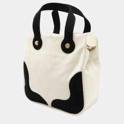 مملوكة مسبقًا Chanel Coco Mark Marshmallow Bag Tote Handbag Canvas Ivory White Black