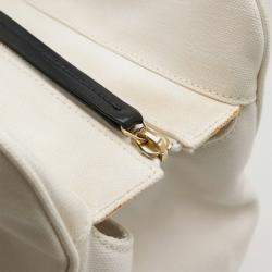 مملوكة مسبقًا Chanel Coco Mark Marshmallow Bag Tote Handbag Canvas Ivory White Black