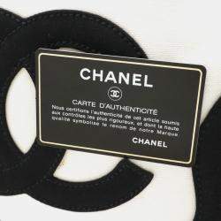 مملوكة مسبقًا Chanel Coco Mark Marshmallow Bag Tote Handbag Canvas Ivory White Black