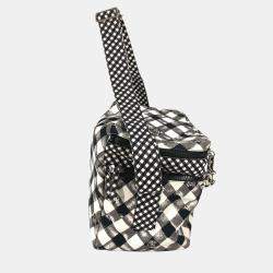 Pre Owned Chanel White Black Fabric Bag