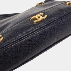 مملوكة مسبقًا Chanel Navy Calfskin Triple CC Shoulder Tote Bag