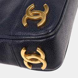 مملوكة مسبقًا Chanel Navy Calfskin Triple CC Shoulder Tote Bag