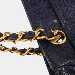 مملوكة مسبقًا Chanel Navy Calfskin Triple CC Shoulder Tote Bag