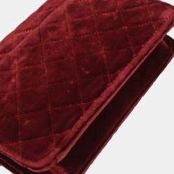 مملوكة مسبقًا حقيبة كتف شانيل بورغندي مستقيمة مخملية