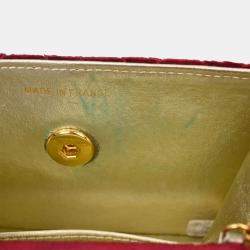 مملوكة مسبقًا حقيبة كتف شانيل بورغندي مستقيمة مخملية