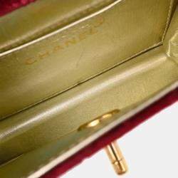 مملوكة مسبقًا حقيبة كتف شانيل بورغندي مستقيمة مخملية