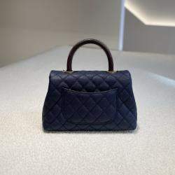 مملوكة مسبقًا Chanel Coco Handle Small Blue Lizard Handle 24K Gold Hardware