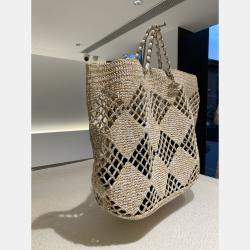 Pre Owned حقيبة شاطئ شانيبل كوكوبيتش كبيرة قش بيضاء