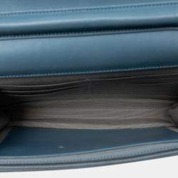 Pre Owned Chanel Blue CC Caviar Wallet On Chain