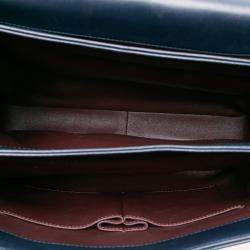 Pre Owned Chanel Blue Large Lambskin Trendy CC Top Handle Flap