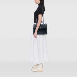 Pre Owned Chanel Blue Large Lambskin Trendy CC Top Handle Flap