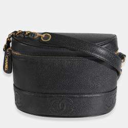 مملوكة مسبقًا Chanel Vintage Black Caviar Triple CC Crossbody Handbag