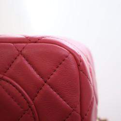 Pre Owned حقيبة شانيل صغيرة مستطيلة جلد خروف بسلسلة لؤلؤة كراش مع رفرف