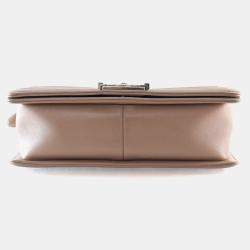 مملوكة مسبقًا حقيبة شانيل حجم متوسط جلد عجل شيفرون فلاب بوي