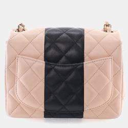 مملوكة مسبقًا حقيبة رفرف كلاسيكية مربعة شانيل جلد الحمل صغيرة