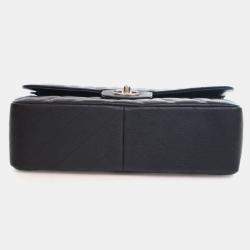 Pre Owned حقيبة شانيل جامبو كلاسيكية كافيار مزدوجة اللوح